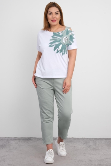 wholesaleWomen Clothes Plus Size Blouse and Pants Set