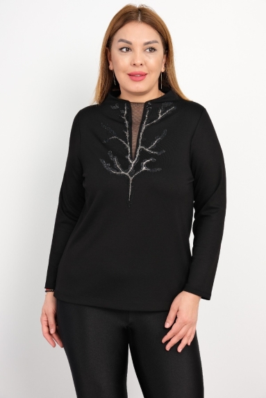 wholesaleWomen Plus Size Plus Size Long-Sleeve Blouse